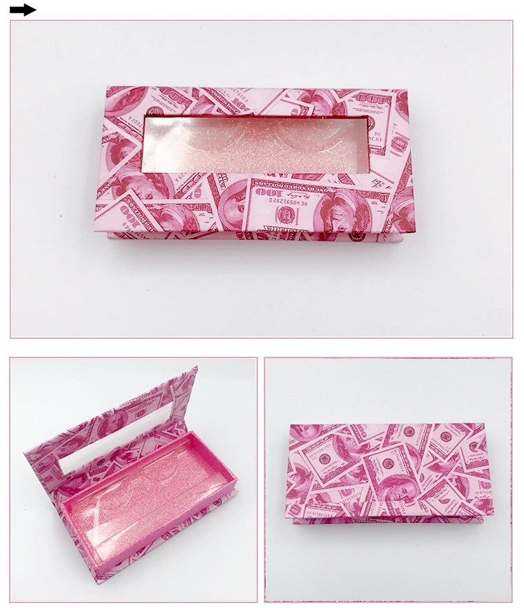 Wholesale Private Label Custom Stock 3D Mink Eyelash Packaging Storing Displaying Box with Window