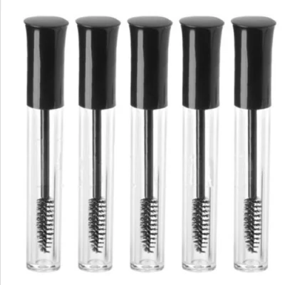 Tubo de rímel vacío portátil de belleza, 10ml, Vial para pestañas, botella de líquido, contenedor, tapa negra, botellas rellenables, accesorios de maquillaje