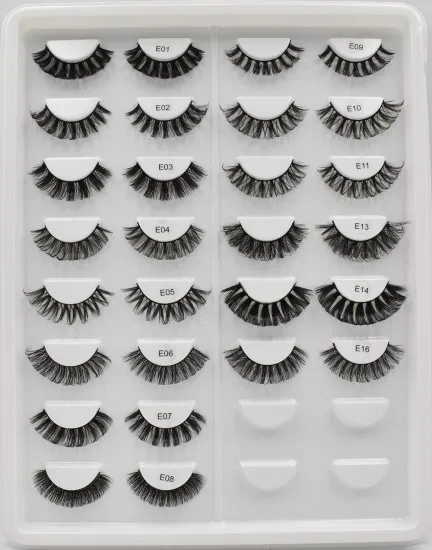 Soporte de personalización Mink Wispy Lashes Full Strip Small Natural 3D Mink Lashes